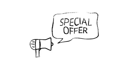 Megaphone with speech bubble Special Offer Shop Now Advertising Motion Graphics Stock-Footage 153860264