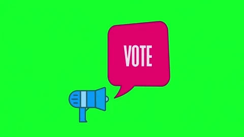 Megaphone with speech bubble Vote, best animation, best sign and icon Vidéo 153847904