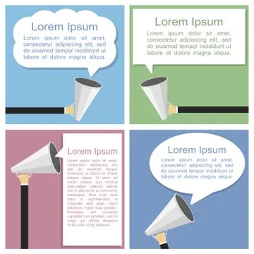 Megaphone with Speech Bubbles Stock-Illustration