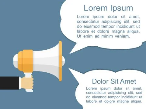 Megaphone with Speech Bubbles Illustrazione stock