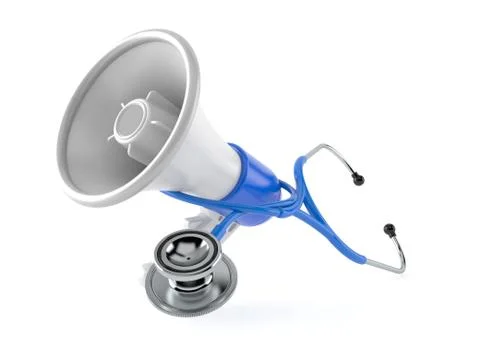 Megaphone with stethoscope Stock Illustration