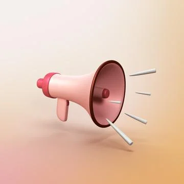 Megaphone - stylized 3d CGI icon object Stock Illustration
