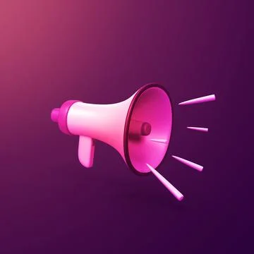 Megaphone - stylized 3d CGI icon object, Not gen Ai Stock Illustration