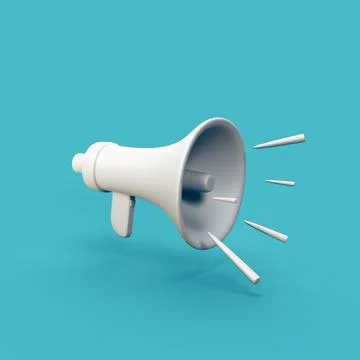 Megaphone - stylized 3d CGI icon object, Not gen Ai Stock Photos