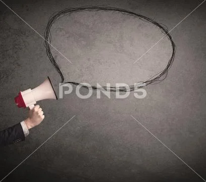 Megaphone with talk bubble Stock Photos
