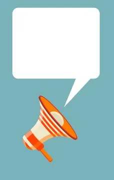 Megaphone text bubble card Stock Illustration