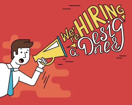 Megaphone with typography design Illustrazione stock