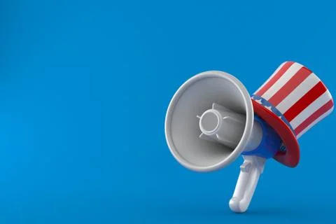 Megaphone with usa hat Stock Illustration