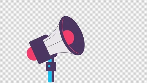 Megaphone. Voice amplifier animation Stock Footage 329221236