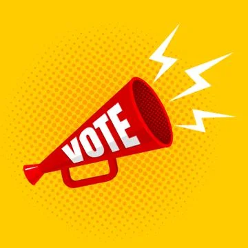 Megaphone with vote Stock Illustration