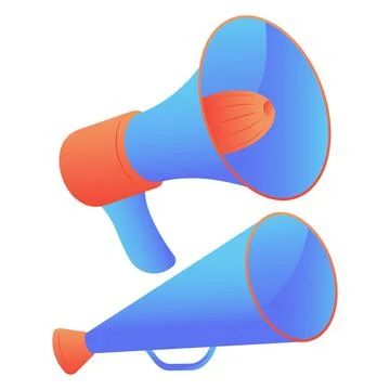 Megaphone on white background. Flat design style. Stock Illustration