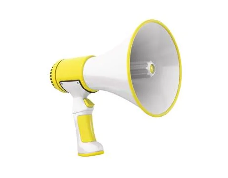 Megaphone yellow perspective Stock Illustration