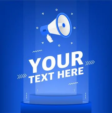 Megaphone with your text here text in the air. Banner for business, marketing Stock Illustration