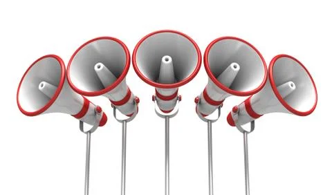 Megaphones isolated on white Stock Illustration
