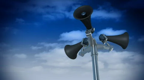 Megaphones on pole Stock Footage 451470