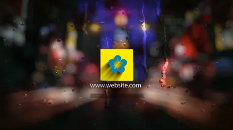 Megapolis Flat Raindrops Logo Reveal Stock After Effects