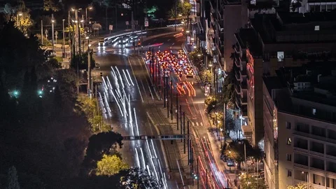 Megapolis at night: seamless loop rapid time lapse Stock Footage 71059122