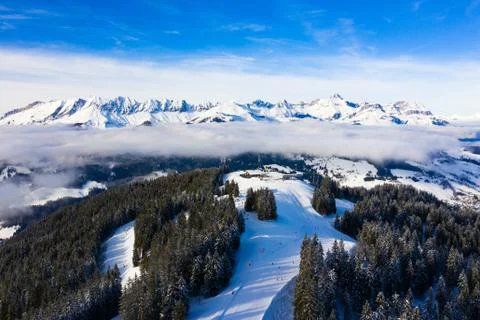 Megeve (Megve) ski station in Haute Savoie in French Alps of France Stock Photos