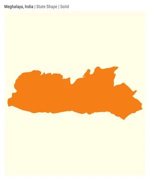 Meghalaya, India. Simple vector map. State shape. Solid style. Border of Me.. Stock Illustration