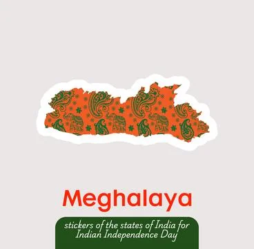 Meghalaya vector sticker Stock Illustration