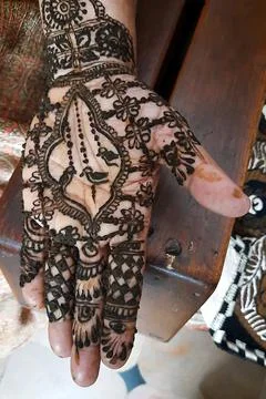 Mehandi Design on Palm Stock Photos
