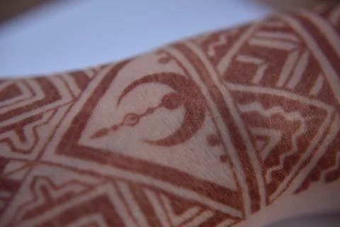 Mehendi pattern on hand Stock Photos