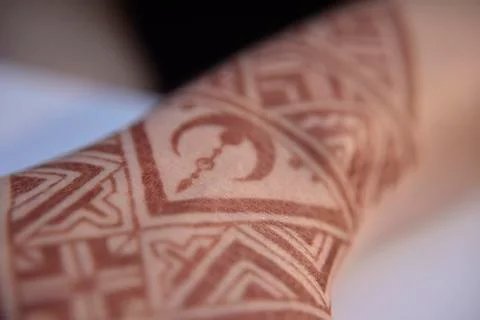 Mehendi pattern on hand Stock Photos