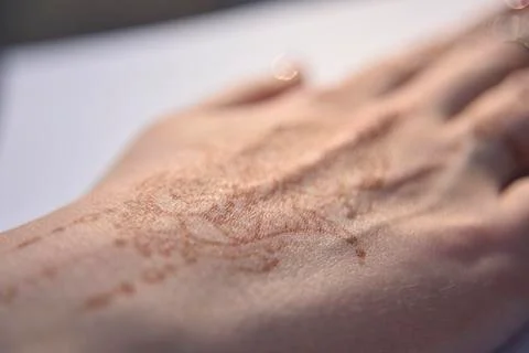 Mehendi pattern on woman's hand Stock Photos