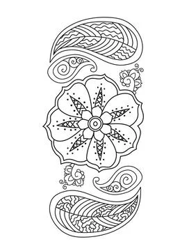 Mehendi vertical design. Mehendi vertical design on white background. Vect... Stock Photos
