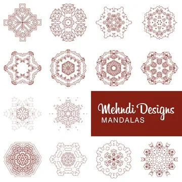 Mehndi Design Mandalas vector 스톡 일러스트