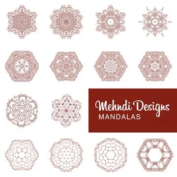 Mehndi Design Mandalas vector Stock Illustration