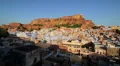 Mehrangarh Fort and the old blue city of Jodhpur, India HD Footage