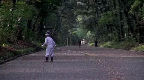 Meiji Shrine Sweeper Stock Footage 12360087