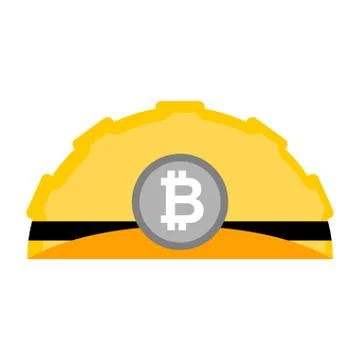 Meiner bitcoin helmet isolated. Mining hat cap. Vector illustration Illustrazione stock