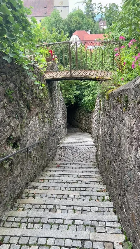 Meissnerstiege pass in Oberstadt Bregenz Stock Footage 247392387