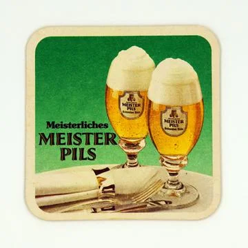 Meister Pils beer coaster Stock Photos
