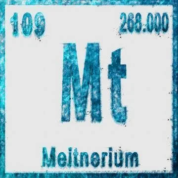 Meitnerium Chemical Element Blue on White Stock Illustration