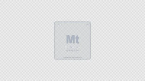 Meitnerium Mt Periodic Table Element Tile Labeled Animation Video Overlay Alpha Stock-Footage 339361405