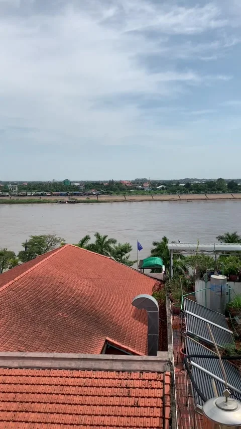 Mekong river in Phnom Penh Stock Footage 341126313