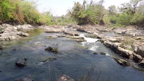 Mekong River Rapids, Don Khon island, Si Phan Don, Four Thousand Islands, Laos Stock Footage 282111180