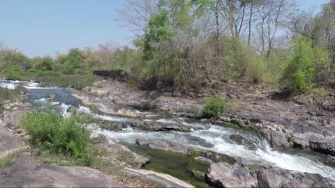 Mekong River Rapids, Don Khon island, Si Phan Don, Four Thousand Islands, Laos Видео 282114643