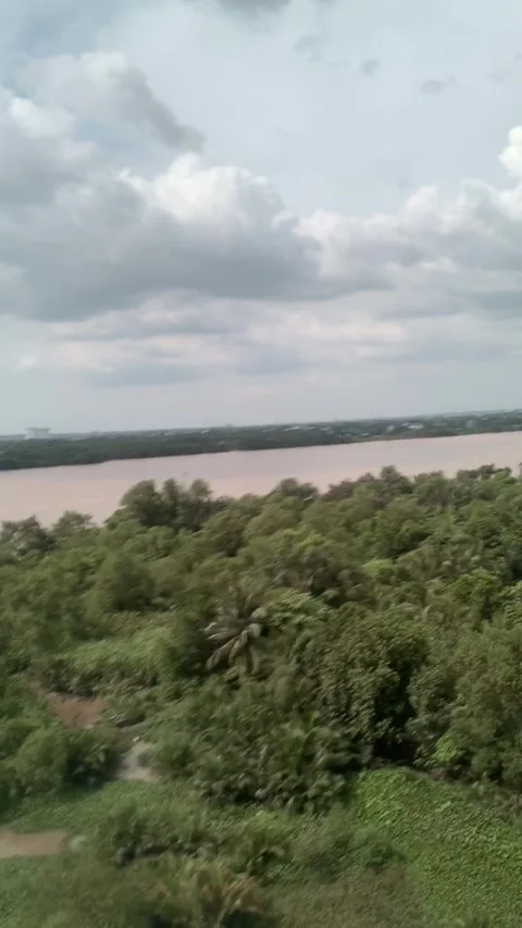 Mekong river, train view in Cambodia Stock-Footage 341126295
