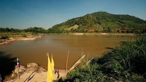 Mekong River view Stock Footage 97486973