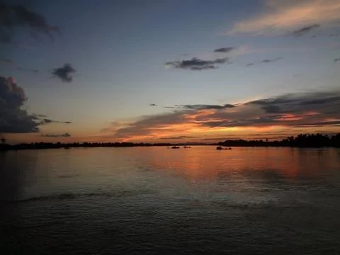 Mekong sunset Fotos Stock