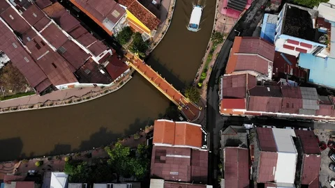 Melaka River in the City Stock Footage