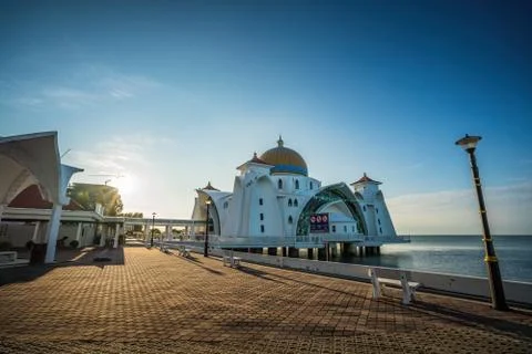 Melaka Straits Mosque Stock Photos