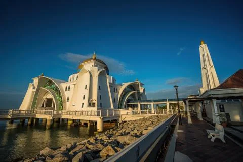 Melaka Straits Mosque Stock Photos