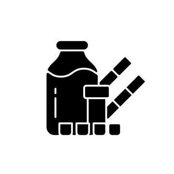 Melamine contamination testing black glyph icon Stock Illustration