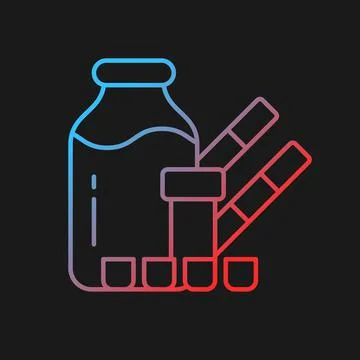 Melamine contamination testing gradient vector icon for dark theme Stock Illustration