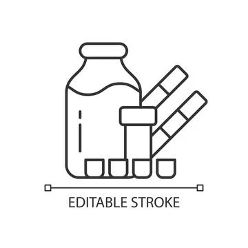 Melamine contamination testing linear icon Stock Illustration